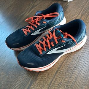 Brooks Ghost 14 sneakers mens size 10 navy blue and orange running Shoes